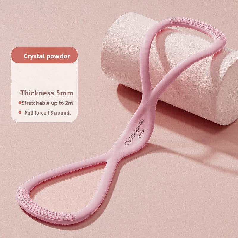 Silicone Figure-Eight Resistance Band for Shoulder and Back Fitness