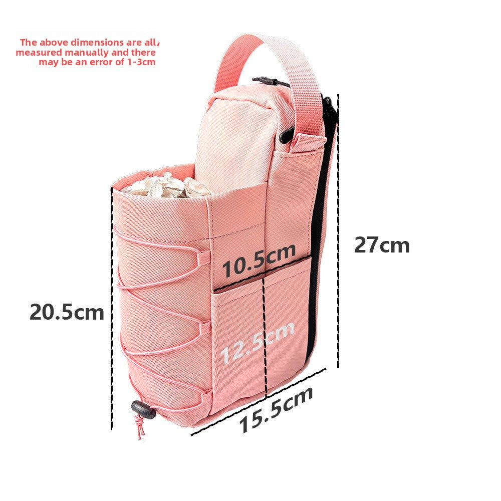 Magnetic Drawstring Water Bottle Pouch with Crossbody Strap-DOES NOT INCLUDE WATER BOTTLE