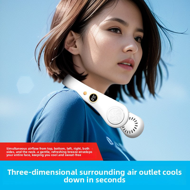 Compact Portable Digital Display Bladeless Neck Fan