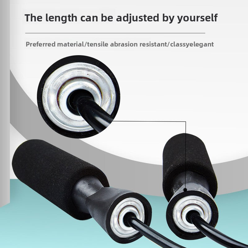 Adjustable Bearing Skipping Rope with Sweat-Absorbing Sleeves