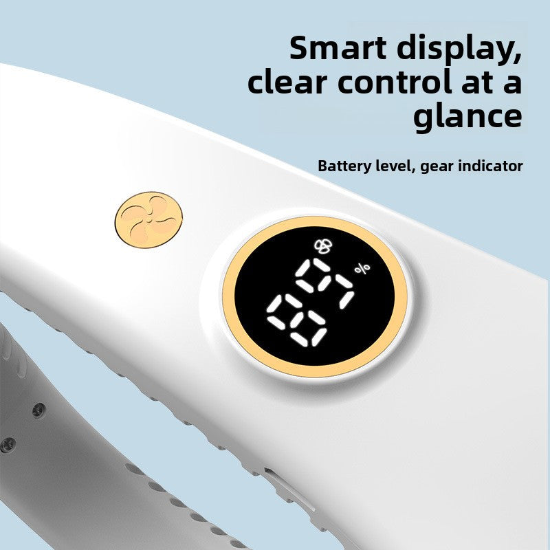 Compact Portable Digital Display Bladeless Neck Fan