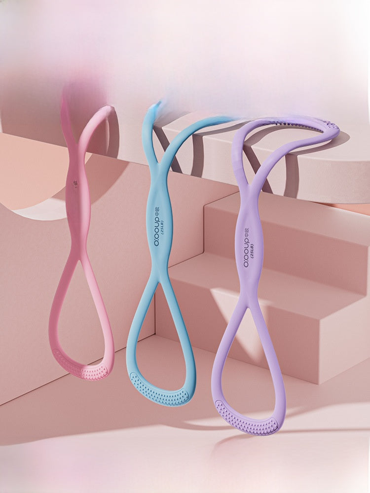 Silicone Figure-Eight Resistance Band for Shoulder and Back Fitness