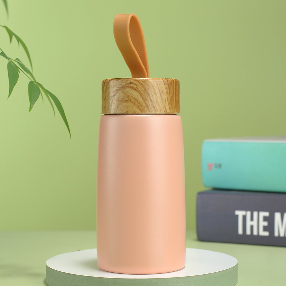 Wood Grain Lid Stainless Steel Thermos Cup